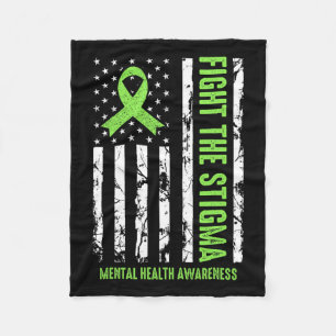Health Ribbon USA Flag Wij Draag Groene Geestelijk Fleece Deken