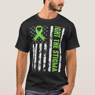 Health Ribbon USA Flag Wij Draag Groene Geestelijk T-shirt