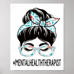 Health Therapist Week Waardering Vrouwen Messy Bun Poster