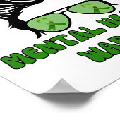 Health Warrior Messy Bun Groovy Leopard Groene Rib Poster (Hoek)