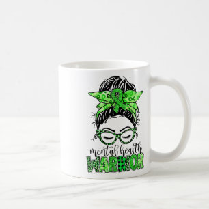 Health Warrior Messy Bun Vrouw Neurodiversiteit Em Koffiemok
