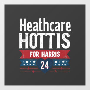 HealthCare Hotties voor Harris 24 Kamala Walz Nurs Raamsticker