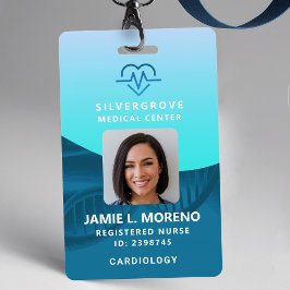 Healthcare Medical Heart Logo Blauwgroen foto Nurs Badge