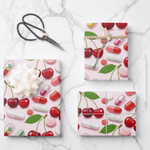 Healthcare & Pharmacy Cherry Pink Capsule Inpakpapier Vel