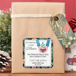 Healthcare plant Care in Bloom Carer Referral Vierkante Sticker