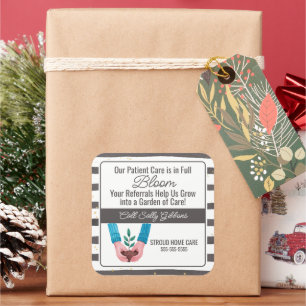 Healthcare plant Care in Bloom Carer Referral Vierkante Sticker