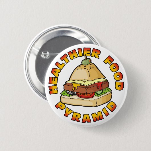 Healthier Food Pyramide Ronde Button 5,7 Cm (Voorkant /achterkant)
