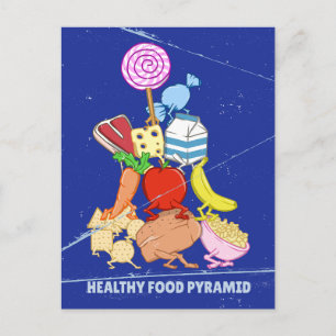 Healthy Food Pyramid Grappige cartoon Illustratie Briefkaart