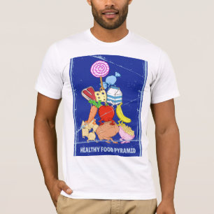 Healthy Food Pyramid Grappige cartoon Illustratie T-shirt