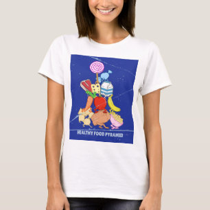 Healthy Food Pyramid Grappige cartoon Illustratie T-shirt