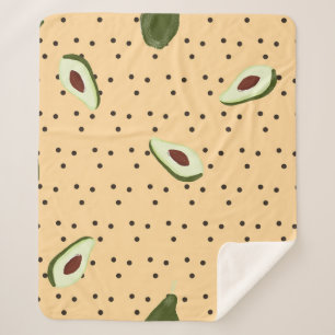Healthy foods. Seamless avocado pattern, avocado  Sherpa Deken
