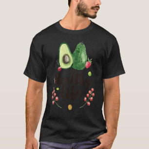 Healthy Life Vegan Avocado Vegetarian Farmer Marke T-shirt