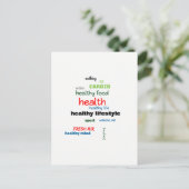 Healthy Lifestyle Word Cloud Briefkaart (Staand voorkant)