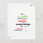 Healthy Lifestyle Word Cloud Briefkaart (Voorkant / Achterkant)