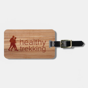 Healthy Trekking Faux Ash Wood Bagagelabel