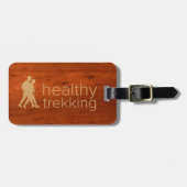 Healthy Trekking Faux Koa Wood Bagagelabel (Voorkant horizontaal)