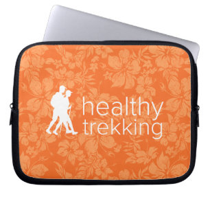 Healthy Trekking Oranje Hibiscus Logo Natte Suit Laptop Sleeve