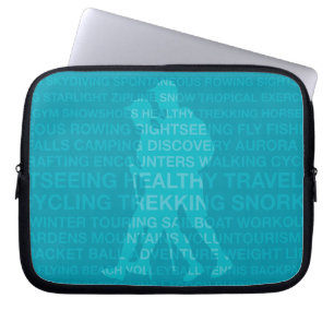 Healthy Trekking Typografie Turquoise Wet Suit Laptop Sleeve