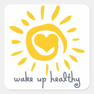 Healthy wakker worden vierkante sticker