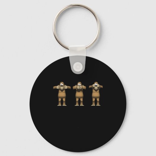 Hear No Evil Apen Sleutelhanger (Voorkant)