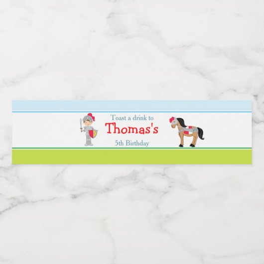 Hear Ye Brunette Schattige Knight Waterfles Etiket (Enkel label)