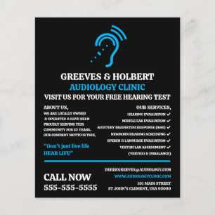 Hearing Aid Design, Audioloog, Audiology Clinic Flyer