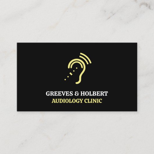 Hearing Aid Design, Audioloog, Audiology Clinic Visitekaartje (Voorkant)