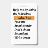 Hearing Impaired Support Badge (Back)