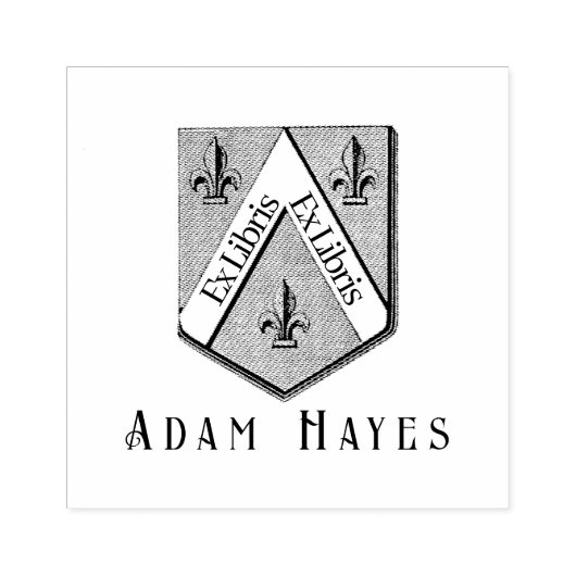 Hearldic middeleeuwse schild ex libris 	rubberstempel (Afrduk)