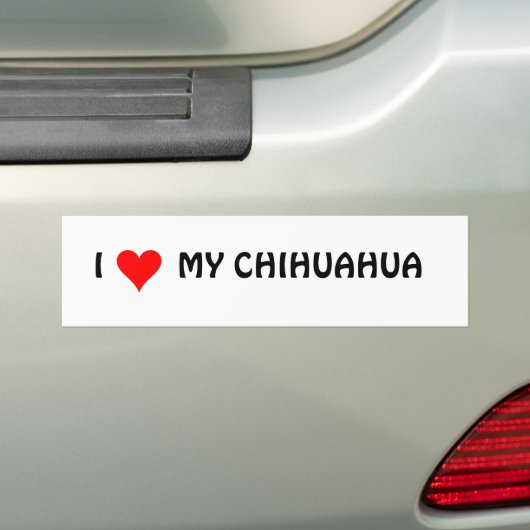 HEART1, IMY CHIHUAHUA BUMPERSTICKER (Op auto)