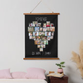 Heart 29 Foto Collage Black voor de gehele familie Hangend Wandkleed (Slaapkamer)