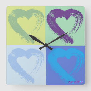 Heart Acrylwandklok Vierkante Klok