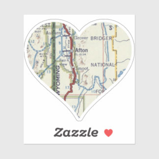Heart Afton WY Sticker