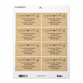 Heart And Stars Étiquette d'entreprise ou de produ (Feuille entière)