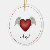 Heart Angel Wings Keramisch Ornament (Links)