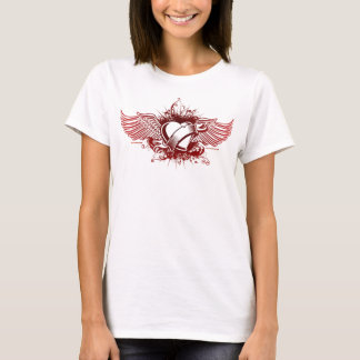 Heart & Angel Wings redONwhite Spaghetti Top (Fitt