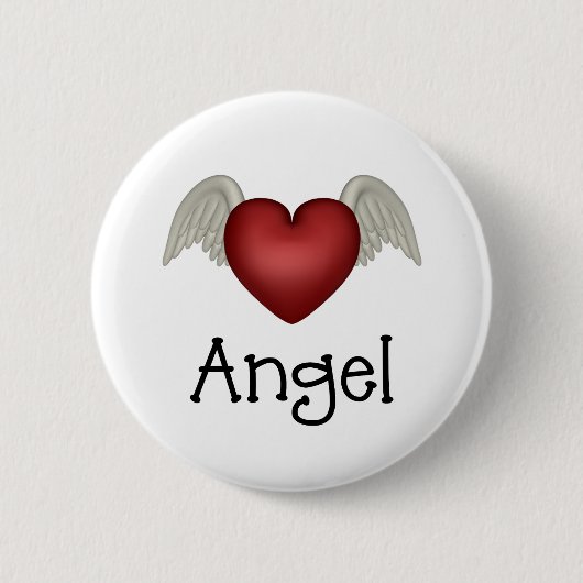 Heart Angel Wings Ronde Button 5,7 Cm (Voorkant)