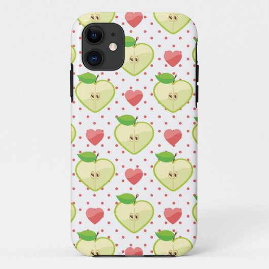 Heart appels met roze pokadots en harten Case-Mate iPhone case (Achterkant)