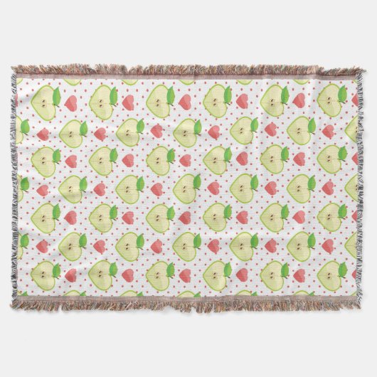 Heart appels met roze pokadots en harten deken (Voorkant)