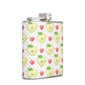 Heart appels met roze pokadots en harten heupfles (Rechts)