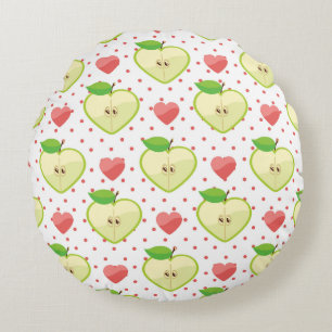 Heart appels met roze pokadots en harten rond kussen