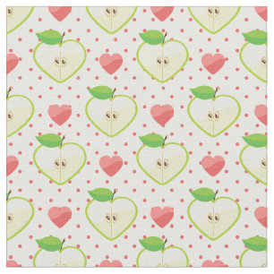 Heart appels met roze pokadots en harten stof