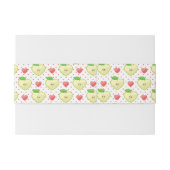 Heart appels met roze pokadots en harten uitnodigingen wikkel (Achterkant Voorbeeld)