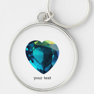 Heart Aquamarine, blauw Sleutelhanger