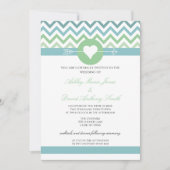 Heart Arrow Chevron Beach bruiloft uitnodiging (Voorkant)