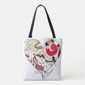 Heart Art Design Canvas tas (Achterkant)