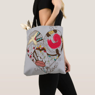 Heart Art Design Canvas tas