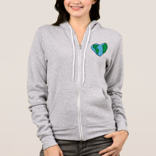Heart Art World Ecofriendly Icon Happy Earth Clipa Hoodie