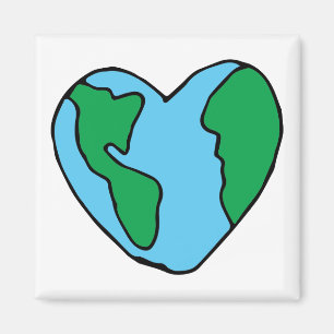 Heart Art World Ecofriendly Icon Happy Earth Clipa Magneet