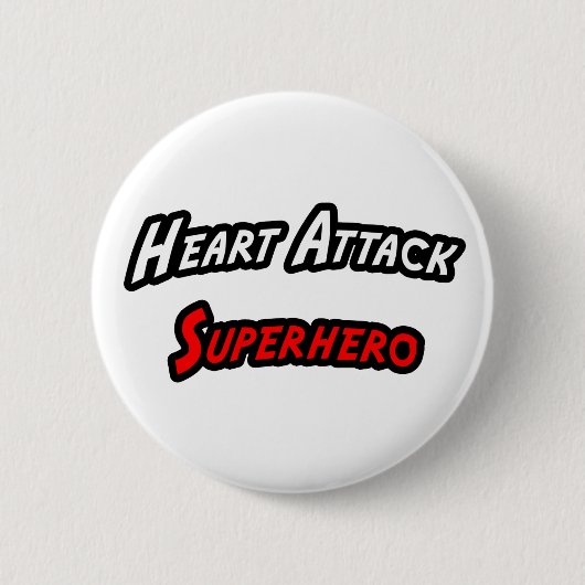 Heart Attack Superheld Ronde Button 5,7 Cm (Voorkant)